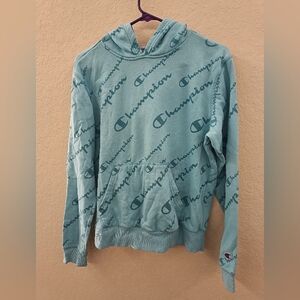 Champion Teal Logo Hoodie